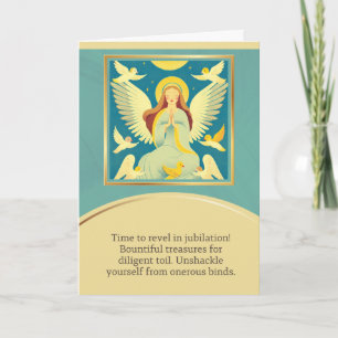angel message happy birthday card