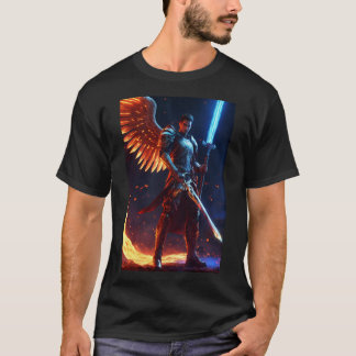Angel Miguel: A Celestial Design of Grace and Lig T-Shirt
