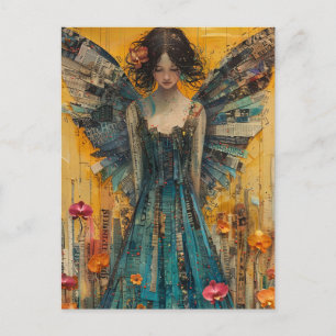 Angel Mixed Media Collage Postcard