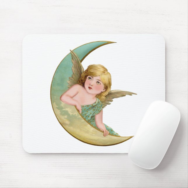 Angel Moon Painting Mouse Mat (With Mouse)