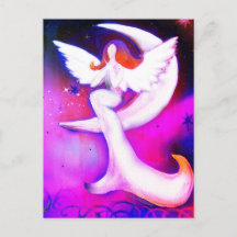 Angel Moon Stars Fairy Art Celestial Illustration