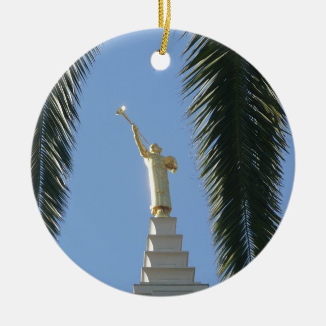 Angel Moroni Ceramic Ornament (Front)