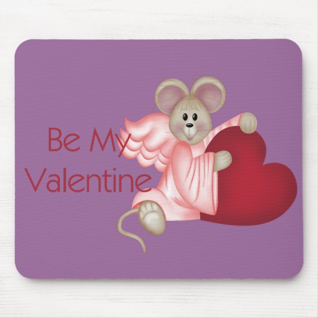 Angel Mouse Be My Valentine Mousepad (Front)