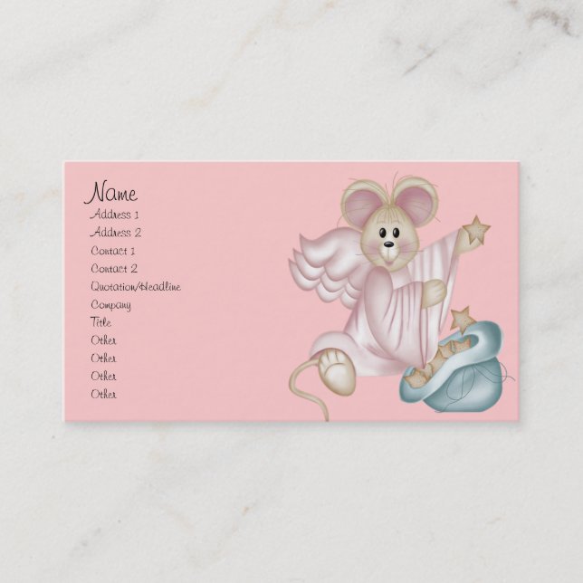Angel Mouse with a Bag of Stars Business Card (Front)