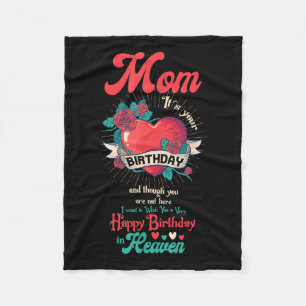 Angel Mum Happy Birthday In Heaven Memorial Day Lo Fleece Blanket