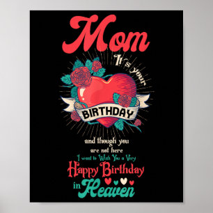 Angel Mum Happy Birthday In Heaven Memorial Day Lo Poster