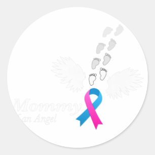 Angel Mummy . Miscarriage Awareness Infant Loss Te Classic Round Sticker