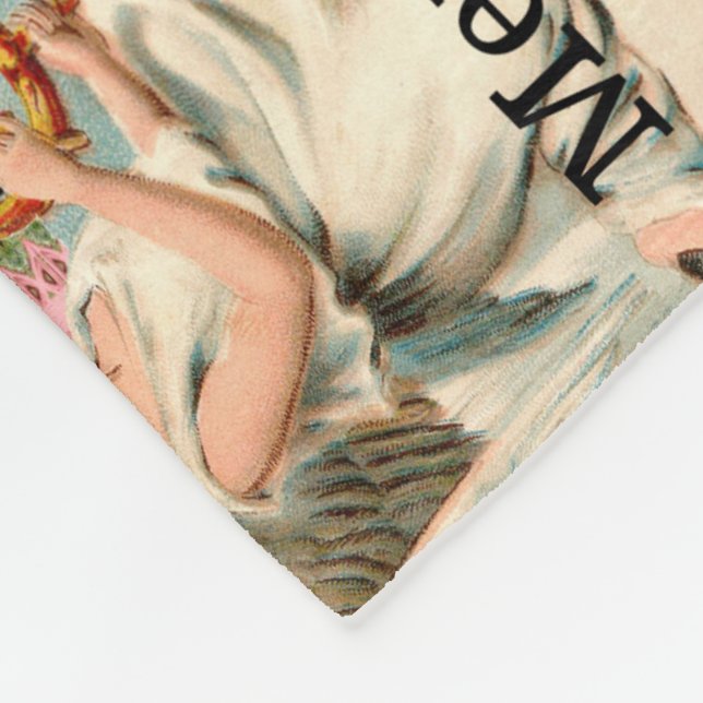 Angel Music Victorian Christmas Monogram Fleece Blanket (Corner)