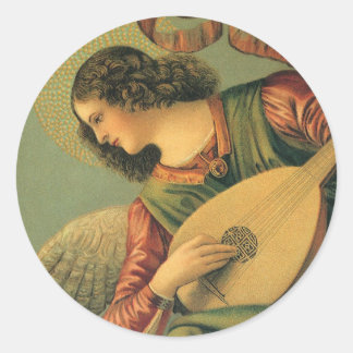 Angel Musician, Melozzo da Forli, Renaissance Art Classic Round Sticker