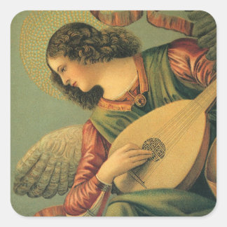 Angel Musician, Melozzo da Forli, Renaissance Art Square Sticker