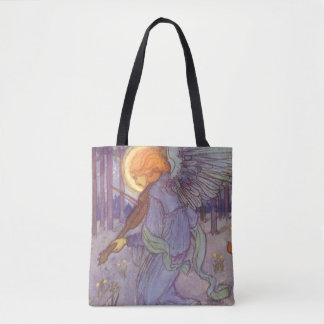 Angel Musician Playing a Violin, Vintage Music Tote Bag