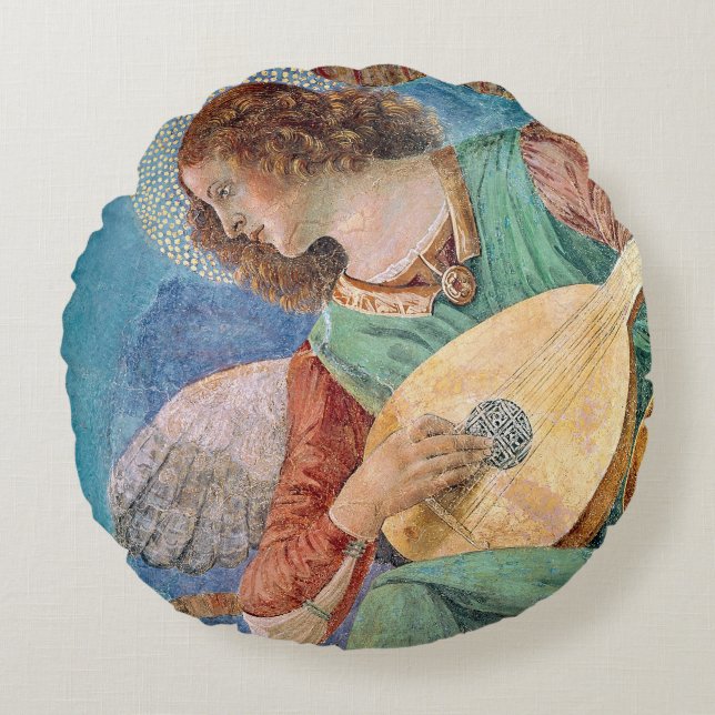 Angel Musician Round Cushion (Front)