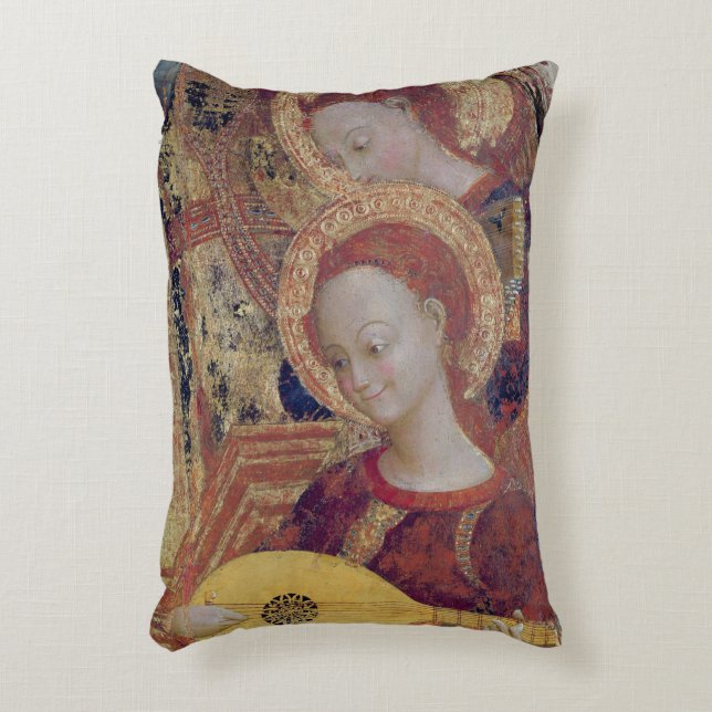 Angel musicians from painting of Virgin and Child Decorative Cushion (Front(Vertical))