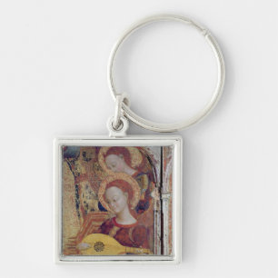 Angel musicians from painting of Virgin and Child Key Ring