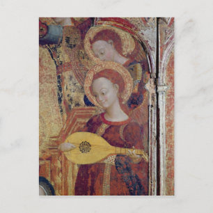 Angel musicians from painting of Virgin and Child Postcard