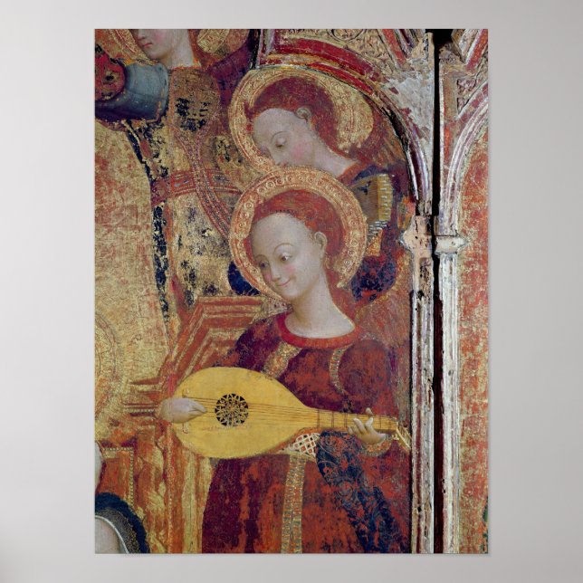 Angel musicians from painting of Virgin and Child Poster (Front)