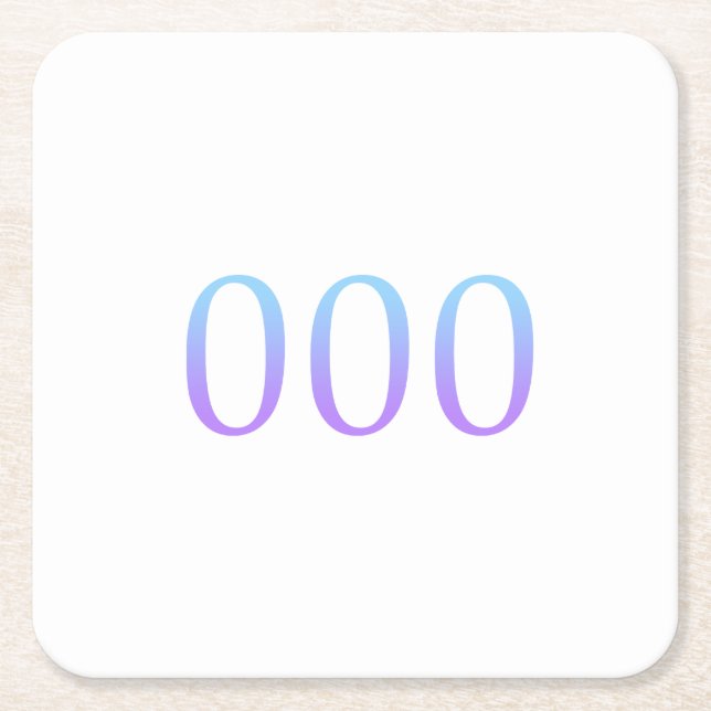 Angel Number 000 - Oneness  Square Paper Coaster (Front)