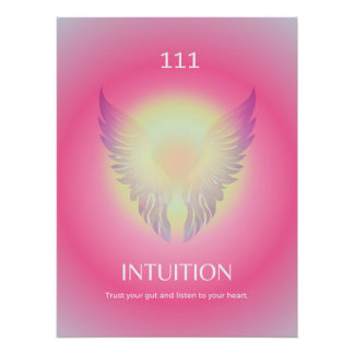 Angel Number 111 Aura Intuition Glossy Poster