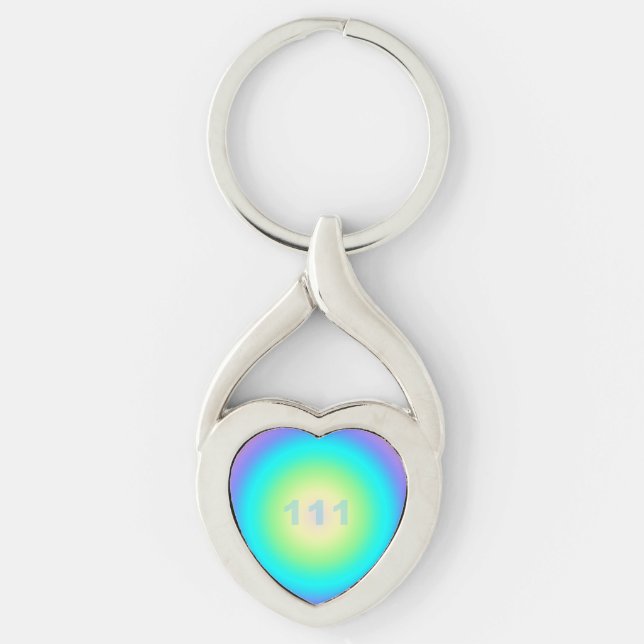Angel Number 111 - Manifestation Heart  Key Ring (Front)