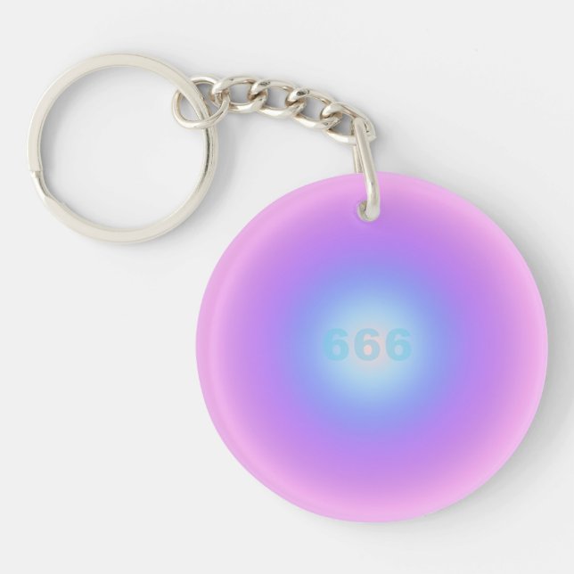 Angel Number 666 Reflect - Angel Numbers Gradient Key Ring (Front)