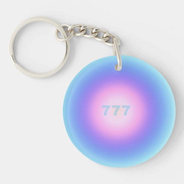 Angel Number 777 Luck - Angel Numbers Gradient  Key Ring (Front)