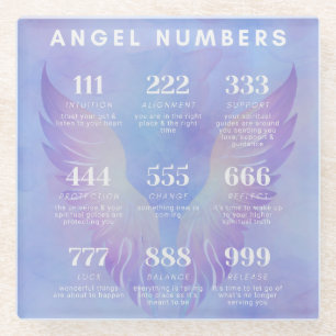 Angel Number Meanings Collection Glass Coaster