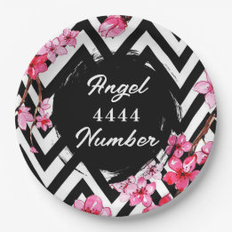 Angel Numberr "4444" Paper Plate