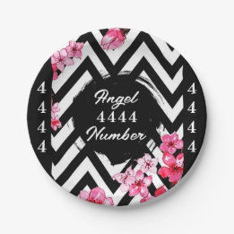 Angel Numberr "4444" Paper Plate