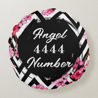 Angel Numberr "4444" Round Cushion