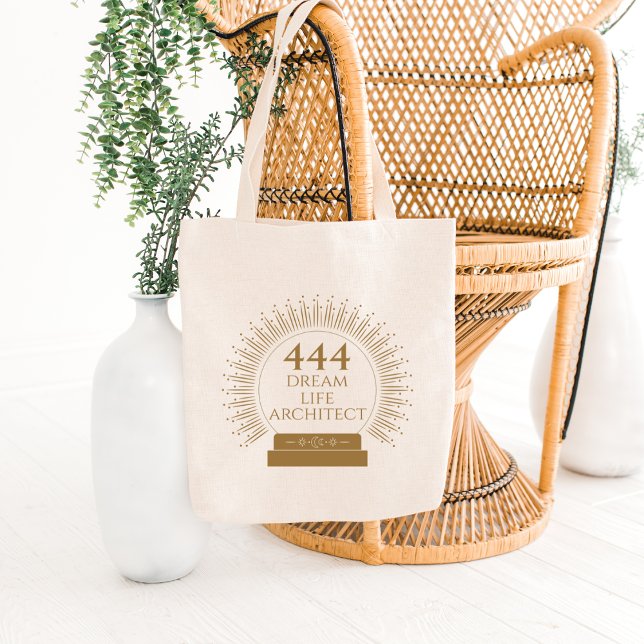 Angel Numbers 444 Dream Life Architect Tote Bag (Angel Number 444 Dream Life Architect Tote Bag for the Spiritual baddie.)