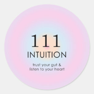 Angel Numbers Numerology 111 Intuition   Classic Round Sticker