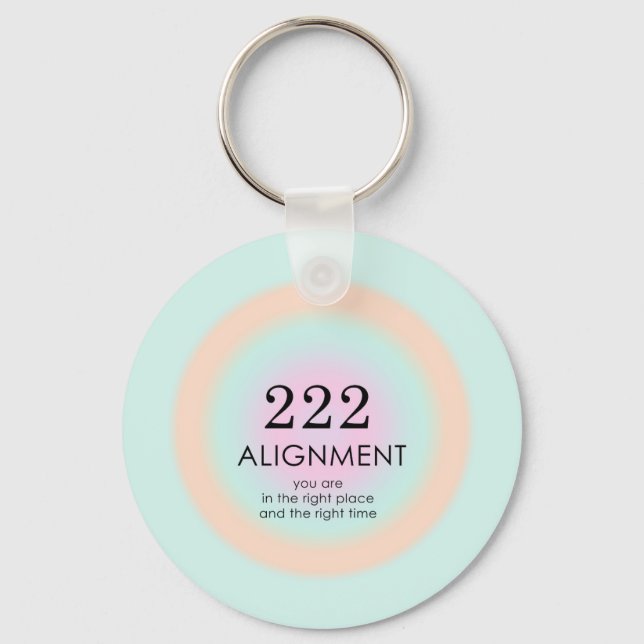 Angel Numbers Numerology 222 Alignment Motivation  Key Ring (Front)
