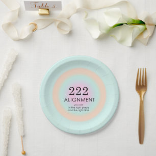 Angel Numbers Numerology 222 Alignment Motivation Paper Plate