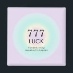 Angel Numbers Numerology 777 Luck  Magnet<br><div class="desc">Relaxing spiritual ombre design,  featuring angel numbers 777,  a a lucky number,  that symbolizes good fortune and luck. Angel numbers 7777 gradient card with meaning and number explanation. Angel numbers gifts.</div>