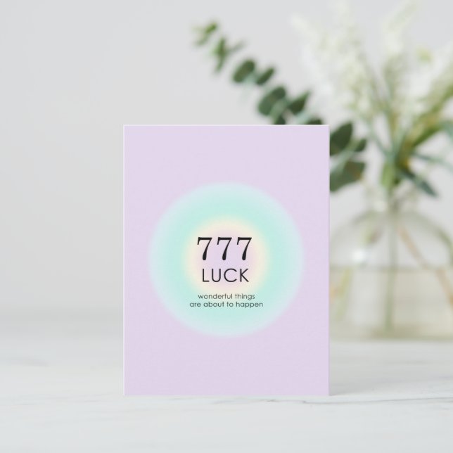 Angel Numbers Numerology 777 Luck Meaning Postcard (Standing Front)