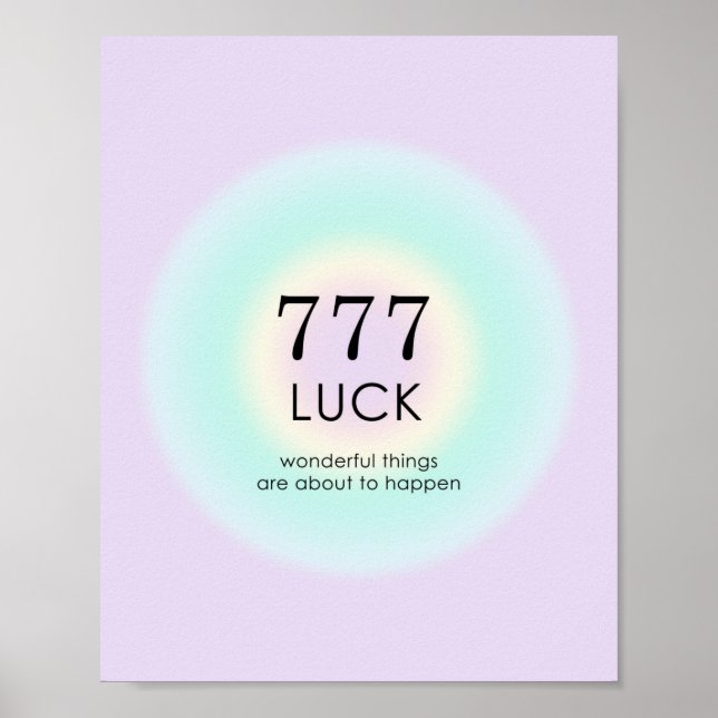Angel Numbers Numerology 777 Luck  Poster (Front)