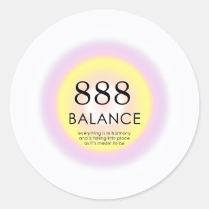 Angel Numbers Numerology Meaning 888 Balance   Classic Round Sticker