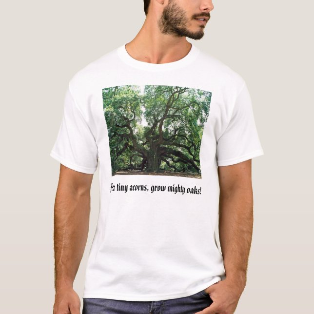 angel oak, From tiny acorns, grow mighty oaks! T-Shirt (Front)