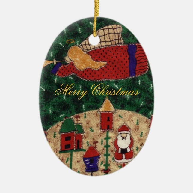 Angel of Christmas Ceramic Tree Decoration (Front)