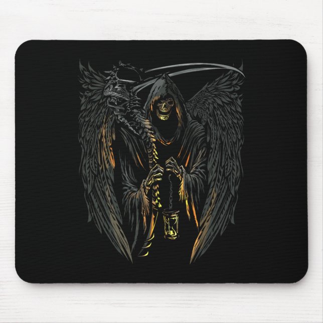 Angel Of Death Grim Reaper Scary Halloween Occult  Mouse Mat (Front)