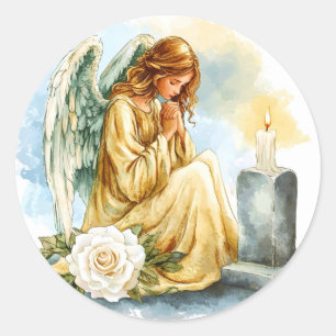 Angel of Death Sympathy Watercolor Angelic Art Classic Round Sticker