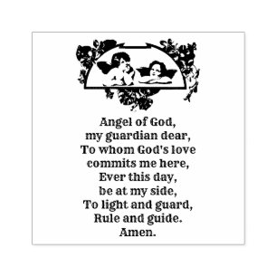 Angel of God Catholic Religious Prayer Rubber Stamp