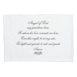 Angel of God Guardian ANgel Prayer Pillow Case