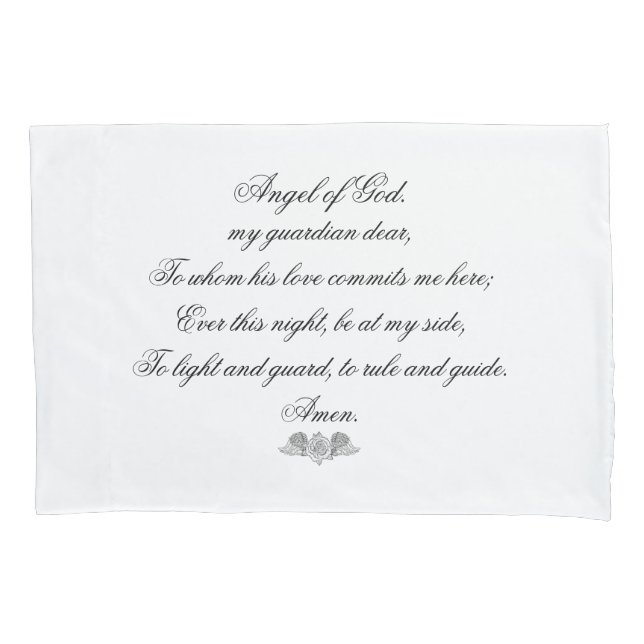 Angel of God Guardian ANgel Prayer Pillow Case (Front)