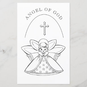 ANGEL OF GOD PRAYER COLORING PAGE