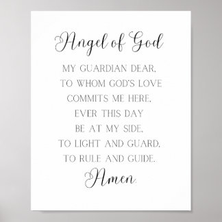 Angel of God Prayer Poster