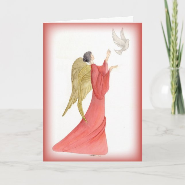Angel of God Religious Christmas Card (Front)