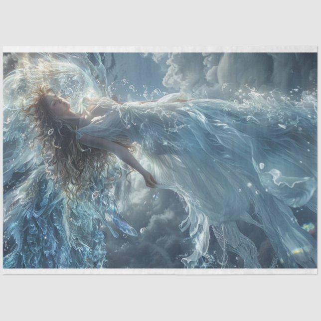 Angel of Grace Ascending to Heaven Decoupage Tissue Paper (Front)