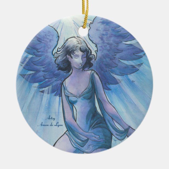 Angel of Grace Ceramic Tree Decoration (Front)