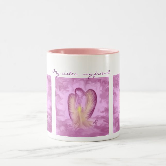 Angel of Grace Two-Tone Coffee Mug (Center)